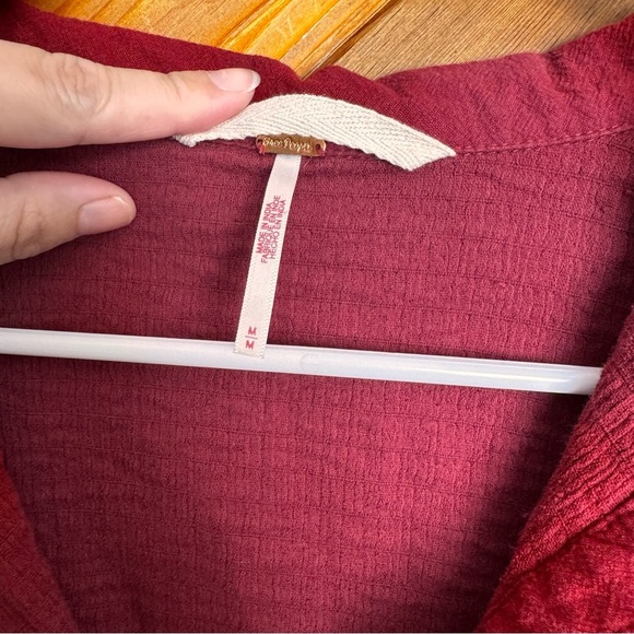 Free People Red Textured Dress Size Medium - Picture 3 of 5